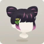 ヘアピン付きお団子ツインヘア