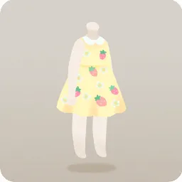 野苺柄イエローワンピ