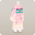 桜柄の着物・桃色