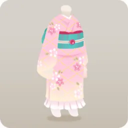 桜柄の着物・桃色