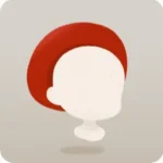 赤いフェルト製ベレー帽