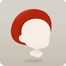 赤いフェルト製ベレー帽