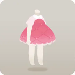 苺色のキルトワンピース