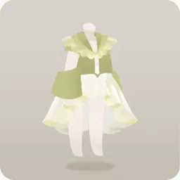 オリーブグリーンチュールアウター