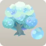 光り輝くオーロラ色の木