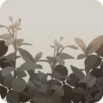 曇り空の草花