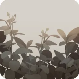 曇り空の草花