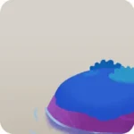 水面から突き出た石・大