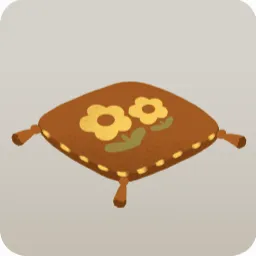 花柄の座布団・ブラウン