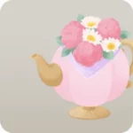 お花が入ったティーポット