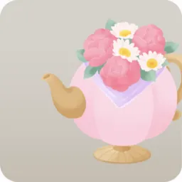 お花が入ったティーポット