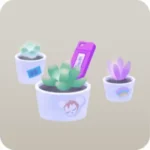 採取された電子多肉植物の鉢