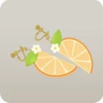 机の上のオレンジのイヤリング