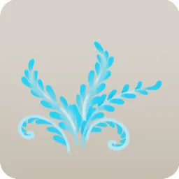 洞窟の中に生える水色の植物・右前