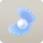 パールが入ったガラスの貝の飾り