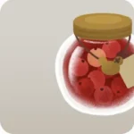 赤い果実のジャム瓶