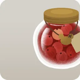 赤い果実のジャム瓶