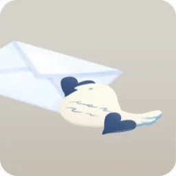 ハト形のメッセージカードと封筒