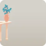 柱に置かれた花瓶のミニチュア