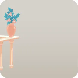 柱に置かれた花瓶のミニチュア