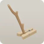 洗濯バサミで挟んだ小枝