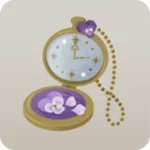 紫の花の懐中時計