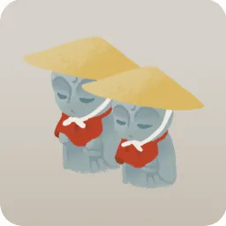 笠をかぶったお地蔵さん