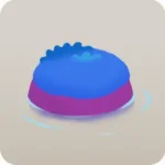 水面から突き出た石・小