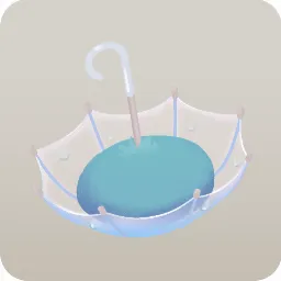 とても小さな逆さ傘の芝生