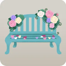 薔薇のガーデンベンチ・緑