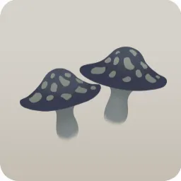 モノトーンのキノコ
