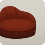 エレベーターの赤いソファー