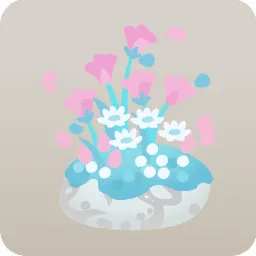 花の茂る停止石