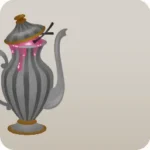 ストライプのティーポット