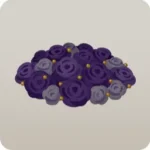 紫色の薔薇のブーケの丘