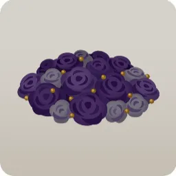紫色の薔薇のブーケの丘