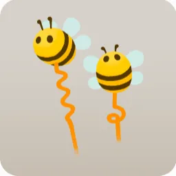 飛びまわるハチ・左