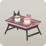 ふたりのマグがのったミニテーブル