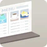 カフェの卓上メニュー