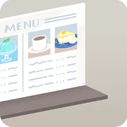 カフェの卓上メニュー