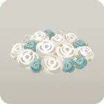 白い薔薇のブーケの丘