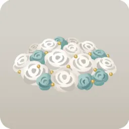 白い薔薇のブーケの丘