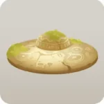 模様が描かれたUFO型の祭壇
