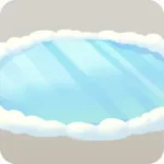 たくさん遊んだ後の凍った池
