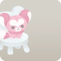 イスに座るラヴォクスのぬいぐるみ
