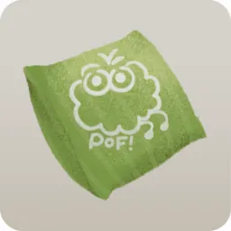 ポフの描かれたクッション