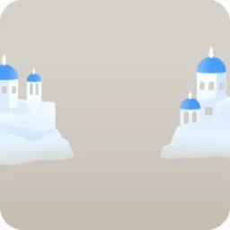 サントリーニ風のミニチュアの街