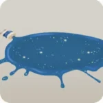 チューブからあふれた青い絵の具