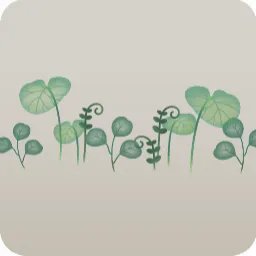 遺跡に差し込む光に透ける植物