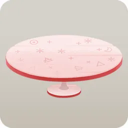 馴染みのある記号模様のテーブル